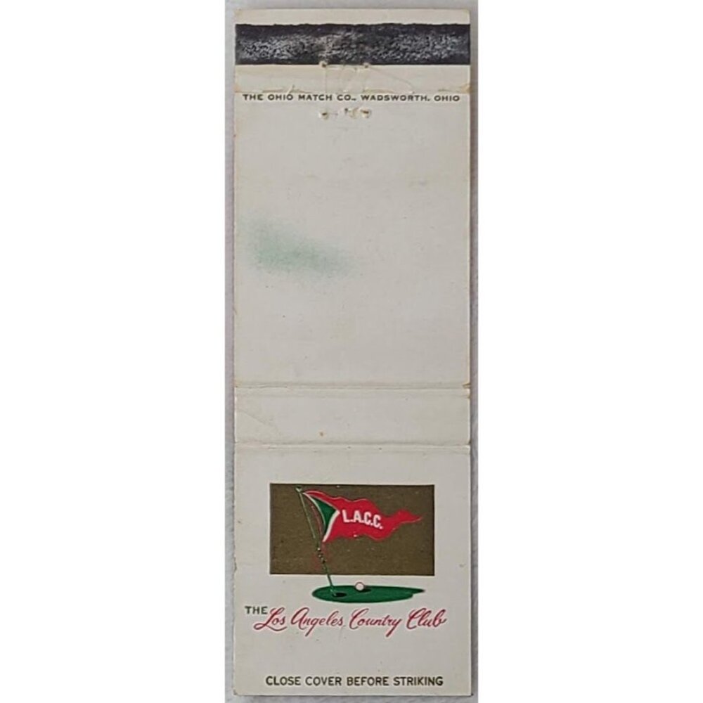 Front Strike Matchbook Cover Los Angeles Country Club CA California LACC